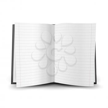 School Notebook Paper Vector. Linked Paper Pages. Realistic 3d Mock Up Isolated Illustration