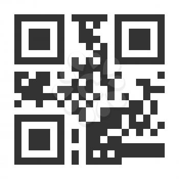 Sample QR Code Vector. Scan With Smart Phone. Monochrome Illustration