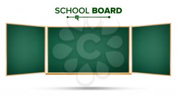 School Board Vector. Isolated On White Background. Wooden Frame. Realistic Illustration