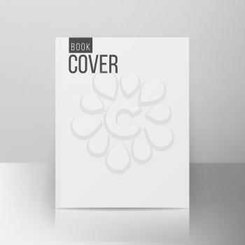 Blank Book Cover Isolated Vector. Illustration Isolated On Gray Background. Empty White Mock Up Template For Design