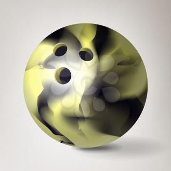 Bowling Ball Vector. 3D Realistic Illustration. Glossy Shiny