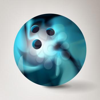 Bowling Ball Vector. 3D Realistic Illustration. Shiny Clean