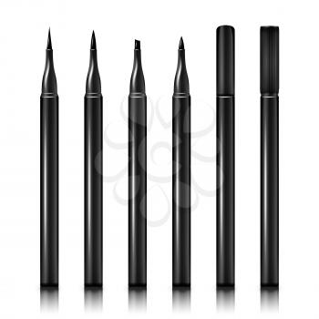 Set Cosmetic Makeup Eyeliner Pencil Vector illustration