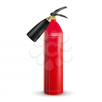 Fire Extinguisher Vector. Sign 3D Realistic Red Fire Extinguisher Isolated Illustration
