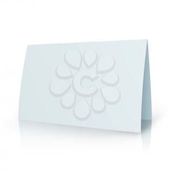 White Folder Paper Greeting Card Vector Template. Stationery Brochure For Presentation Card
