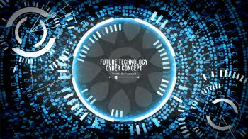 Future Technology Cyber Concept Background. Abstract Security Cyberspace. Electronic Data Connect. Global System Communication. Vector Illustration