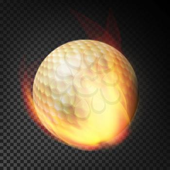 Golf Ball On Fire. Burning Style. Illustration Isolated