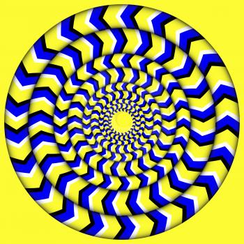 Hypnotic Of Rotation. Perpetual Rotation Illusion. Background With Bright Optical Illusions of Rotation. Optical Illusion Spin Cycle