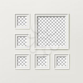 Blank Picture Frame Template Composition Set Vector