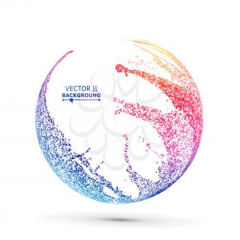Colorful Sphere Composition Vector. Dotted Abstract Graphics. Isolated On White