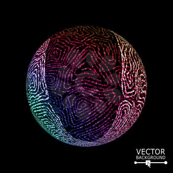 Luxury Sphere With Swirled Stripes. Vector Glowing Composition.