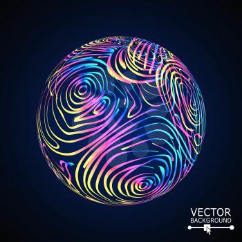 Sphere Background With Shiny Glitters. Vector Glowing Composition.