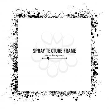 Spray Texture Frame Vector. Grunge Frame For Banner Isolated On White