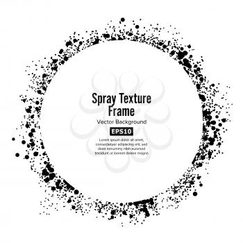 Spray Texture Frame Vector. Circle Isolated On White