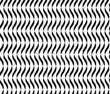 Wavy Lines Seamless Vector Abstract Background. Black And White Wavy Lines Abstract