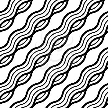 Wavy Lines Seamless Background. Modern Geometric Background. Vector Seamless Texture. Repeating Pattern With Wavy Lines