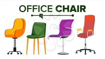 Furniture Chairs Vector. Home, Office Objects. Design Interior Element. Modern Isolated Flat Illustration