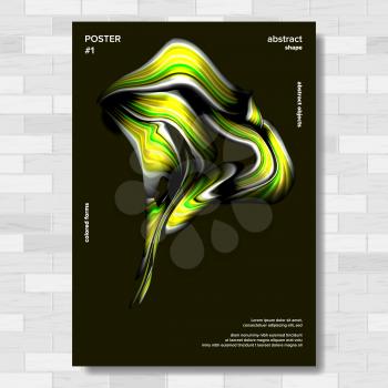 Abstract Shape Poster Vector. Smear, Stripe. Minimal Brigth Background Illustration