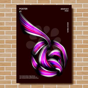 Abstract Shape Poster Vector. Minimalist Brochure. Colorful Backdrop. Illustration