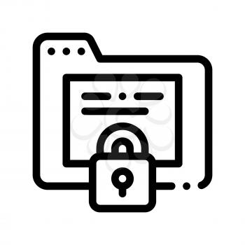 Padlock Site Coding System Vector Thin Line Icon. Binary Coding System, Data Encryption Linear Pictogram. Web Development, Programming Languages, Bug Fixing, HTML, Script Contour Illustration