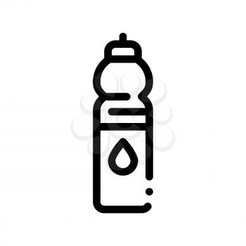 Water Bottle Sport Equipment Vector Thin Line Icon. Sportsman Equipment Container With Healthy Liquid Linear Pictogram. Dietary Protein Ingredient, Bar Bodybuilding Contour Illustration
