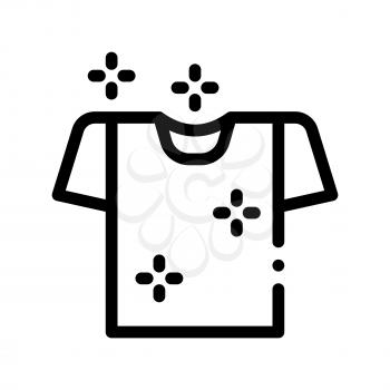 Laundry Service Washed T-shirt Vector Line Icon. Clean Wear Laundry Service, Washing Clothes Dress Linear Pictogram. Laundromat, Dry-Cleaning, Launderette, Ironing Contour Illustration