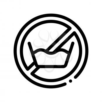Laundry Service No-presoak Vector Thin Line Icon Sign. Laundry Service, Water Bowl Washing Clothes Linear Pictogram. Laundromat, Dry-Cleaning, Launderette, Stain Removal Contour Illustration