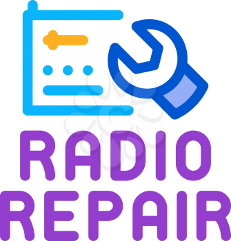 radio repair icon vector. radio repair sign. color symbol illustration