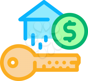 key from bought house icon vector. key from bought house sign. color symbol illustration