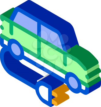 electro car charging socket icon vector. isometric electro car charging socket sign. color isolated symbol illustration