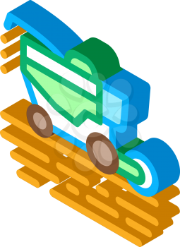 soy harvesting machine icon vector. isometric soy harvesting machine sign. color isolated symbol illustration