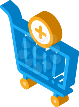 webshop cart basket icon vector. isometric webshop cart basket sign. color isolated symbol illustration