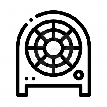Electronic Fan Heater Heating Equipment Vector Icon Thin Line. Cool And Humidity, Airing, Ionisation And Heating Concept Linear Pictogram. Conditioning Related Monochrome Contour Illustration