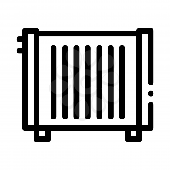 Home Water Radiator Heating Equipment Vector Icon Thin Line. Cool And Humidity, Airing, Ionisation And Heating Concept Linear Pictogram. Conditioning Related Monochrome Contour Illustration