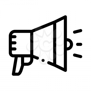 Loudspeaker Megaphone Agile Element Vector Icon Thin Line. Agile Gear And Document, Sandglass And Package, Loud-speaker And Stop Watch Concept Linear Pictogram. Monochrome Contour Illustration