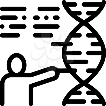 Human Genetics Research Biohacking Icon Vector Thin Line. Contour Illustration