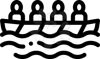 Academic Rowing Canoeing Icon Vector Thin Line. Contour Illustration