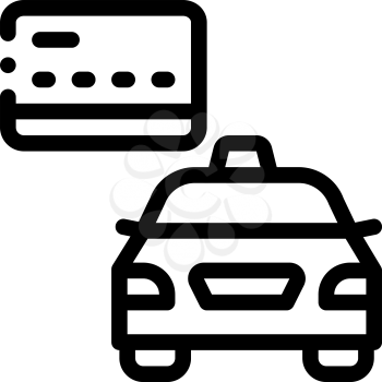 Credit Card Payment for Taxi Services Online Collection Icon Vector Thin Line. Contour Illustration