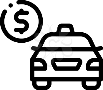 Online Taxi Payment Icon Vector Thin Line. Contour Illustration