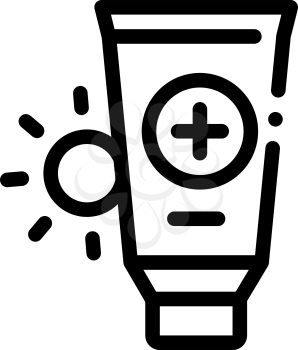 Solar Healthcare Gel Icon Vector. Outline Solar Healthcare Gel Sign. Isolated Contour Symbol Illustration