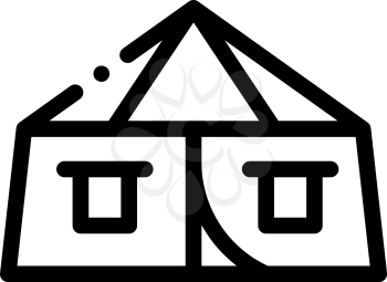 Tourist Tent Icon Vector. Outline Tourist Tent Sign. Isolated Contour Symbol Illustration