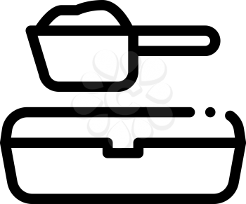 Sand Tray and Scoop Icon Vector. Outline Sand Tray and Scoop Sign. Isolated Contour Symbol Illustration