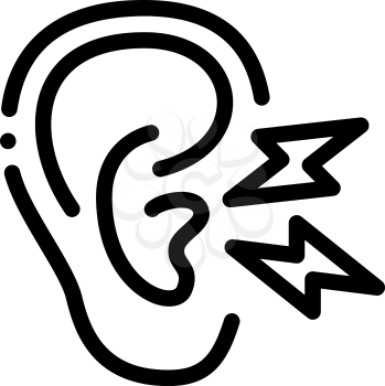 Earache Icon Vector. Outline Earache Sign. Isolated Contour Symbol Illustration