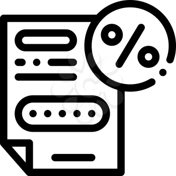 Bonus Percentage Document Icon Vector. Outline Bonus Percentage Document Sign. Isolated Contour Symbol Illustration