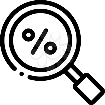 Percent Search Signs Icon Vector. Outline Percent Search Signs Sign. Isolated Contour Symbol Illustration
