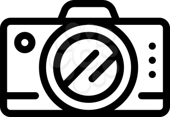 Travel Hiking Camera Icon Vector. Outline Travel Hiking Camera Sign. Isolated Contour Symbol Illustration