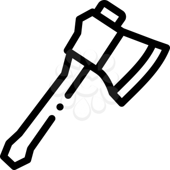Small Camping Ax Icon Vector. Outline Small Camping Ax Sign. Isolated Contour Symbol Illustration