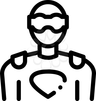 Super Hero Man Icon Vector. Outline Super Hero Man Sign. Isolated Contour Symbol Illustration