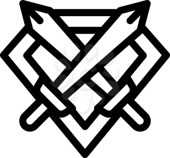Emblem of Defender Icon Vector. Outline Emblem of Defender Sign. Isolated Contour Symbol Illustration