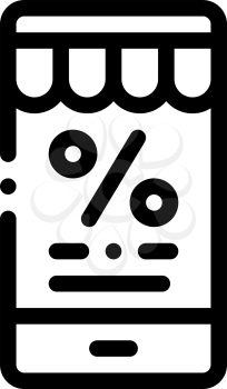 Phone Percent Message Icon Vector. Outline Phone Percent Message Sign. Isolated Contour Symbol Illustration